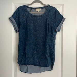Cloth & Stone blue patterned top